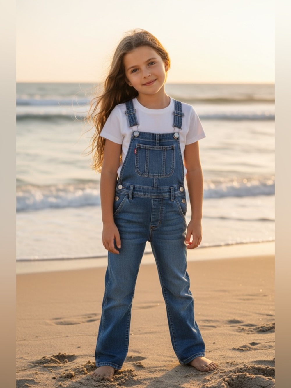 Levi's Girlfriend Medium Wash Denim Overalls Girls Size 12 Regular